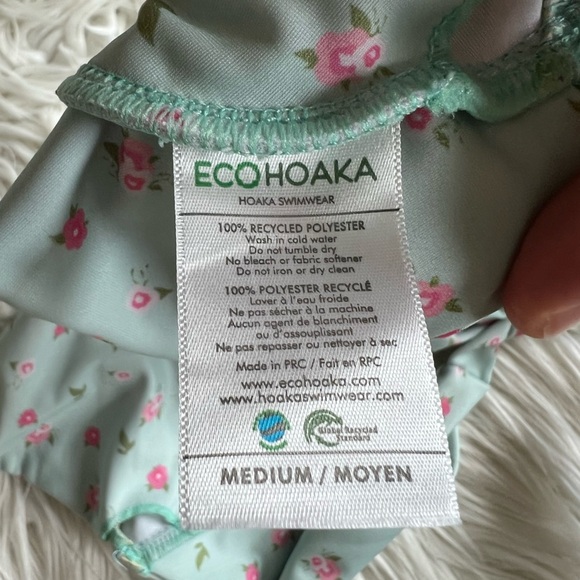 Ecohoaka Bikini Top Medium | Blue Tie Back Halter Swim Top Sustainable Swimwear - Picture 7 of 9